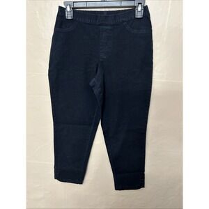 Isaac Mizrahi 4 Petite Dark Indigo 24/7 Denim Pull On Jeans